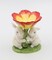 Ceramic Easter Bunnies Holding Red Flower T-Light Candle Holder, Home Décor, Gift for Her, Gift for Mom, Kitchen Décor, Spring Décor